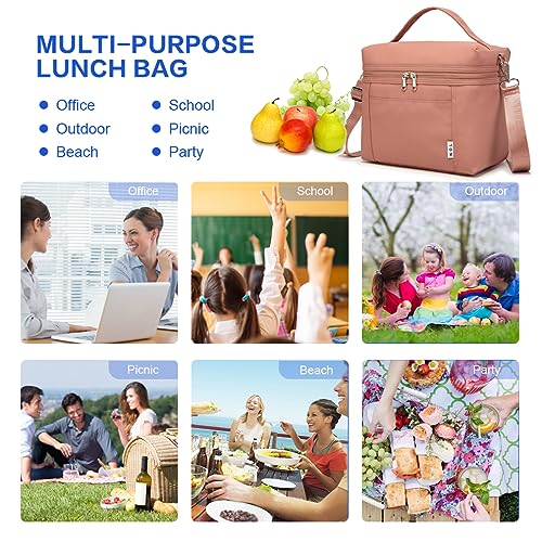 NOL 8L Insulated Lunch Bag for Women (Dark Pink / Medium (8 Liters))