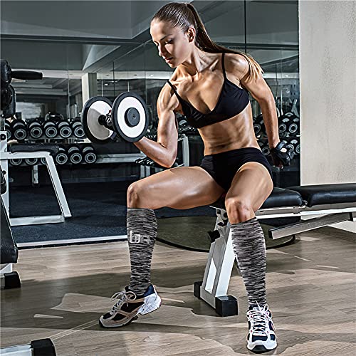 Compression Socks for Women & Men Circulation (Large-X-Large / 22 Lake Blue/Gray/Rose Red)