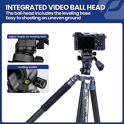 62" Video Camera Tripod with Fluid Head for Smooth Panning (X-Aircross 3 Video Grey)