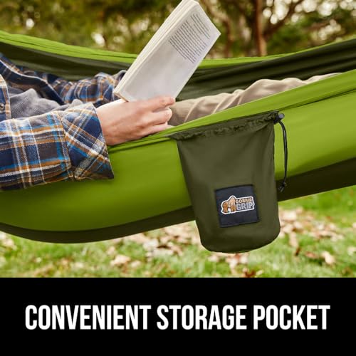 Travel Camping Hammock (Dark Green/Light Green / Single (9' x 4.5'))
