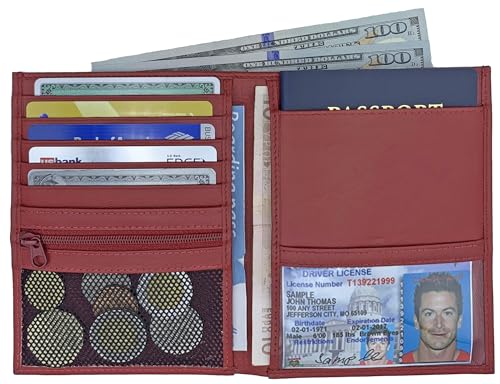 Deluxe Personalized Monogrammed Red RFID Leather Passport Wallet (Red / Deluxe)