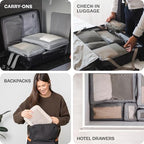 Compression Packing Cubes for Travel (2-Pack / Mocha)