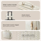 Makeup Bag with LED Lighted Mirror 12.2 IN Cosmetic Train Case Double Layer Makeup Case Adjustable Brightness in 3 Colors Cosmetic Organizer Artist Storage with Brush Holder Vanity Beige (12.2 Inch Beige / 0-Double Layer)