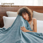Fleece Blanket Twin 66x90 (Dusty Blue / Twin(66" X 90"))