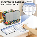 9 Set Packing Cubes with Packing List Luggage Packing Organizers for Travel Accessories (Black floral)