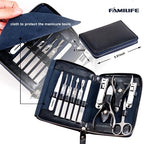 Stainless Steel Manicure Set 11 (Navy Blue)