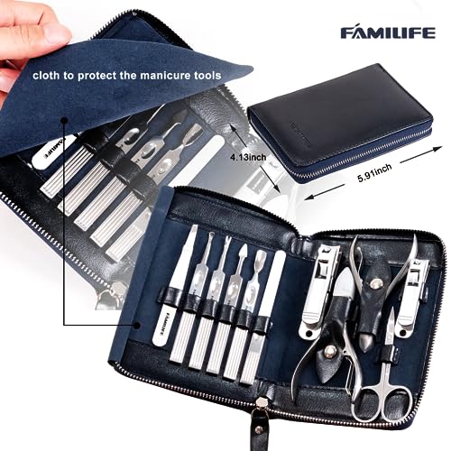Stainless Steel Manicure Set 11 (Navy Blue)