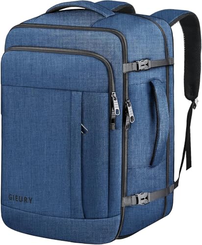 55L Extra Large Travel Backpack for Men (Blue / 3X-Large(22"x14"x10"))