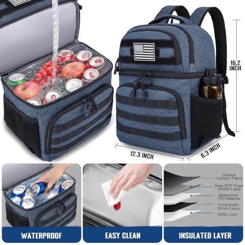 Lunch Backpack for Men (Army Blue)