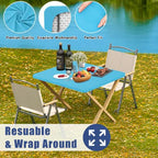 2 Pack Square Spandex Fitted Table Cloth (Blue Mist / 34" x 34" (Square))