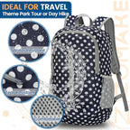 Lightweight Packable Backpack 25L (25L / Blue, White Polka Dot)