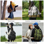 Travel Backpack for Women Men (Light Gray / 18 Inch)
