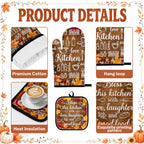 Fall Brown Kitchen Decor Set (Brown Wood Grain)