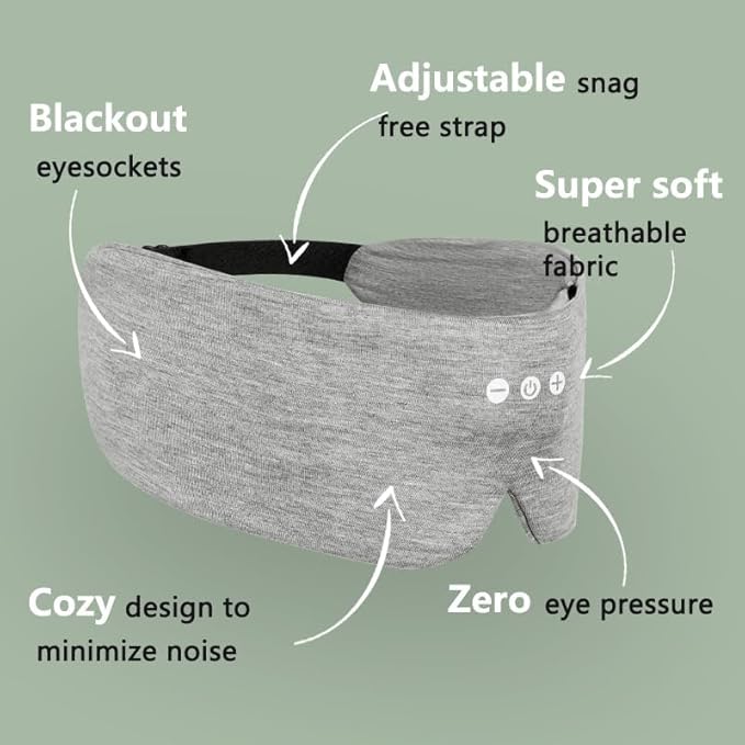 ALASKA BEAR Sleep Headphone Mask Bluetooth 5.2 HD Stereo Noise Reduction 3D Eye - Image 3