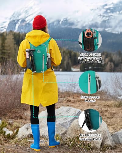 Foldable Small Hiking Backpack with 3 Strap Pockets (Mossgreen-)