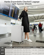 Expandable Luggage Sets 2 Piece (Smoke White / 20+28 Inch EXT)