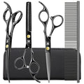 Dog Grooming Scissors Kit with Safety Round Tips (Golden 5 in 1)