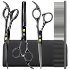Dog Grooming Scissors Kit with Safety Round Tips (Golden 5 in 1)