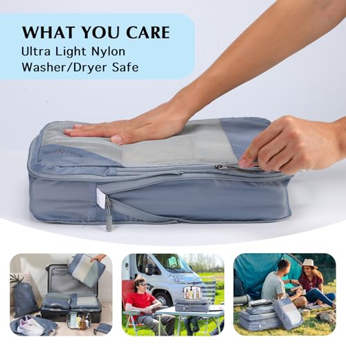 Compression Packing Cubes for Travel (10 Mesh/Gray / 10 Set)