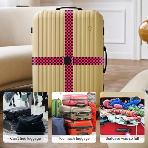 Luggage Straps for Suitcases (Black Red)