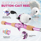 Kids Fishing Pole (Metallic Pink)