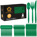 90 Pieces Dark Green Plastic Cutlery Set (Dark Green)