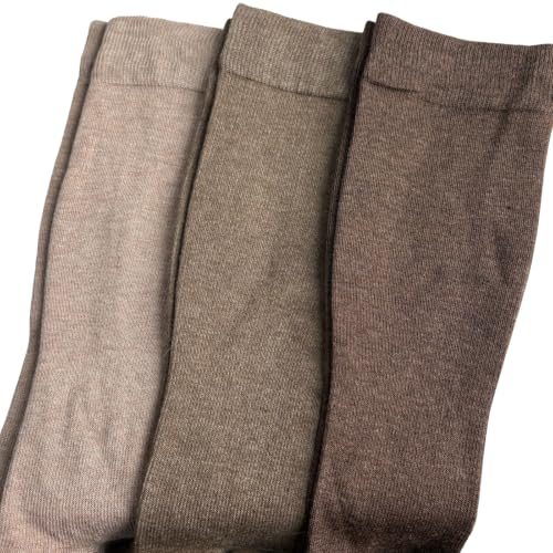 Plus Size Compression Socks for Women 3 Pairs Viscose for Bamboo Wide Calf 15 (3X-Large / 3 Pair-brown)