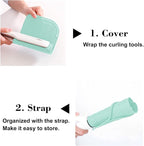 Flat Iron Heat Resistant Silicone Mat for Curling Iron, Hair Straightener Heat Pad, Curling Iron Sleeve, Travel Case Heat Resistant and Other Hair Styling Tools, for Counter, 9 x 6.5 in, Green