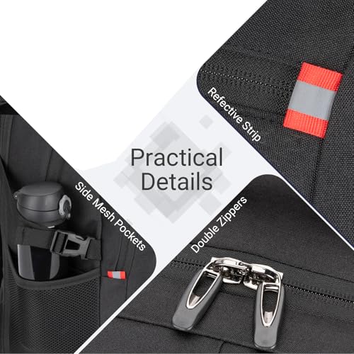 40L Expandable Laptop Travel Backpack With Anti (Black / 15.6 inches)