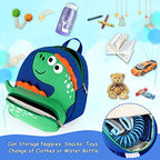 Toddler Harness Backpack Leash (Dark Blue/Green Dinosaur)