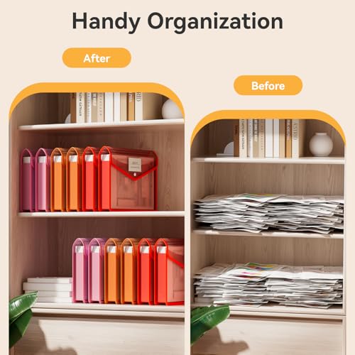 6 Pack Plastic File Folders (6 Pack Red+orange+pink)