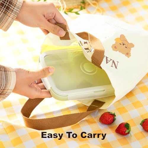 Collapsible Silicone Food Storage Containers with Airtight Lid (2x1200Green)