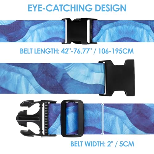4 Pack Luggage Straps for Suitcases Adjustable Luggage Belt Suitcase Strap Travel Bag Accessories (Sky Blue(4 Pack))