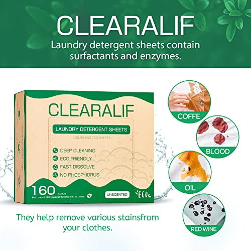 Laundry Detergent Sheets up to 160 Loads (80 Count (Pack of 1))