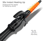 Professional Curling Iron Tapered Curling Wand 1-1/2" Ceramic Hair Curler, Fast Heat-up Multiple Temp Settings Curling Wand with LED Display Auto Shut Off and 2 Hair Clips