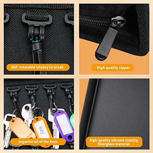 Portable Zippered Key Organizer (24 / Black)
