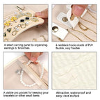 Small Travel Jewelry Organizer Roll for Women (Apricot / Small)
