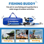 Kids Fishing Pole For Boys (Blue (Complete Set) / 4ft)