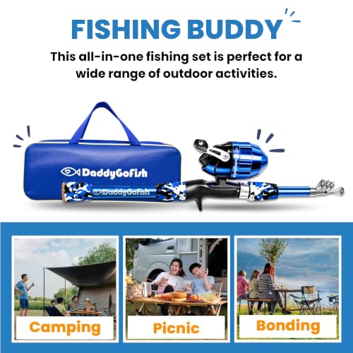 Kids Fishing Pole For Boys (Blue (Complete Set) / 4ft)