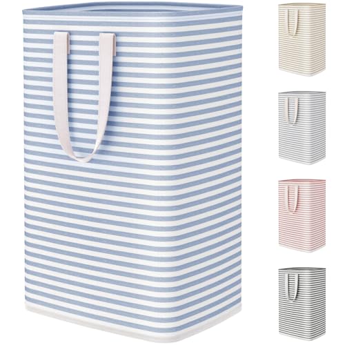 75L Large Collapsible Laundry Basket with Extended Handles (Dark Blue / 75L)