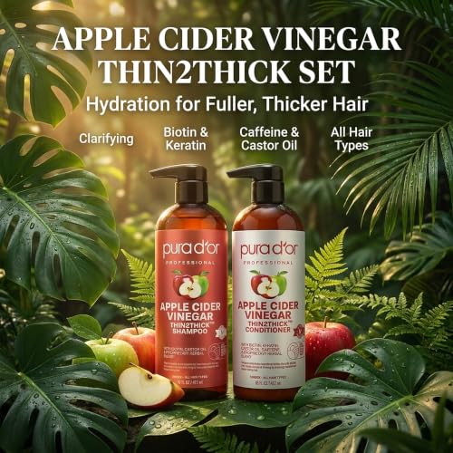 Apple Cider Vinegar Shampoo & Conditioner Clarifying Set (32 Fl Oz (Pack of 1))