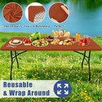 2 Pack Rectangle Spandex Fitted Table Cloth (Terracotta / 96" x 30" (Rectangular))