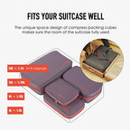 Compression Packing Cubes Set (Gray Red / 4 Pack(Lite+9L+15L+26L))