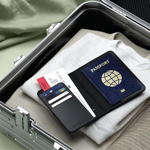 Passport Holder with Find My Tracking (Black)