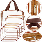 6 Packs Clear Makeup Bags (Coffee-6PCS(Large+Medium+Small))