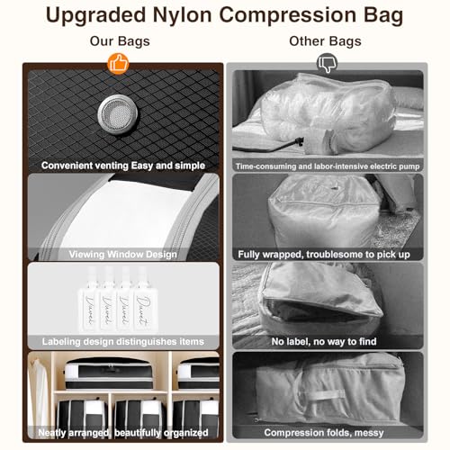 4 Pack Compression Storage Bags (110L-4 Pack / Black)