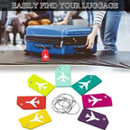 6 Pack Silicone Luggage Tags for Suitcases (Set of 6 / Cranberry)