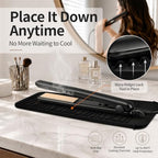 2 Pack Silicone Heat Resistant Travel Mat Pouch for Straighteners (2 Pack / Black&grey)