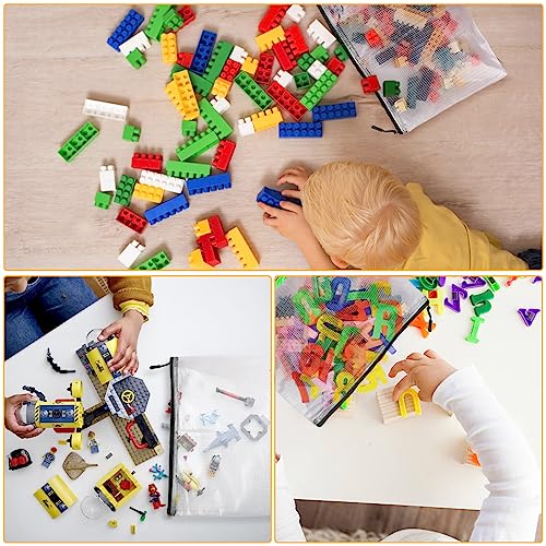 24pcs Large Mesh Zipper Pouch File Bags Reusable Zippered Pouches for Organizing Classroom
