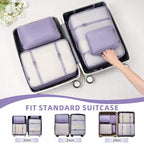 8 Set Packing Cubes Luggage Packing Organizers for Travel Accessories (Dusty Purple / 8 Set)